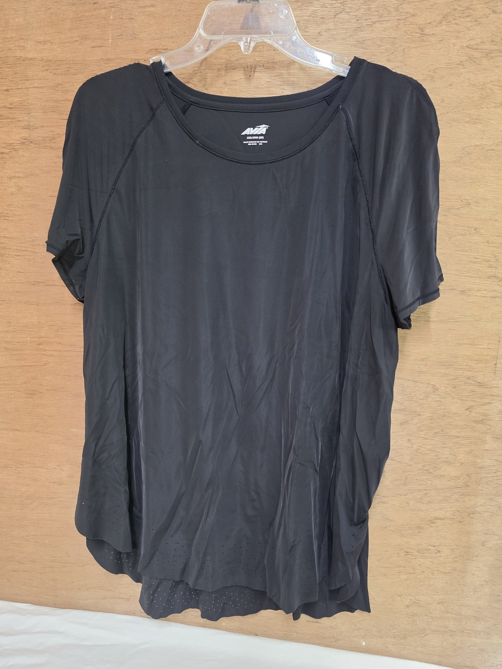 AVIA Womens Black Short-Sleeve Activewear Athletic XXL